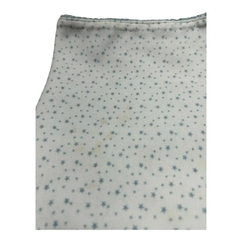 Amy Coe Limited Edition Blue White Stars Baby Blanket Knit Cotton